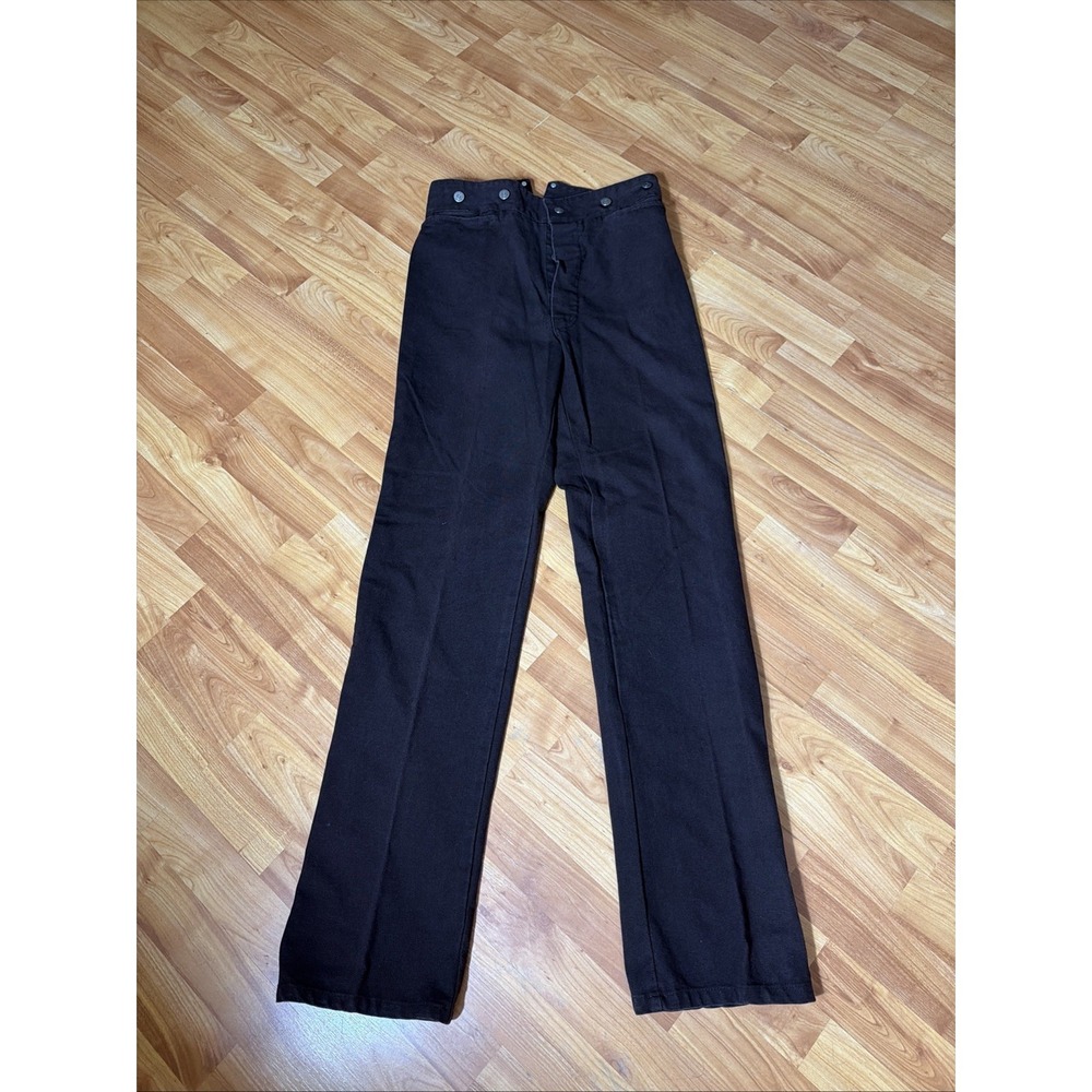 Wah Maker Pants Mens 32 X 35 Brown Canvas Frontier Cowboy Adjustable Pants Brown